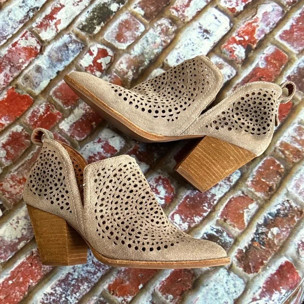 Jeffrey Campbell Taupe Cutout Ankle Booties